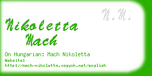 nikoletta mach business card